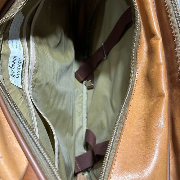 Vintage Hartmann CG Expandable Tan Belting Leather Expandable Briefcase Carry On - Picture 3 of 4